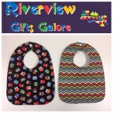 Reversible Bib - Owls & Chevron
